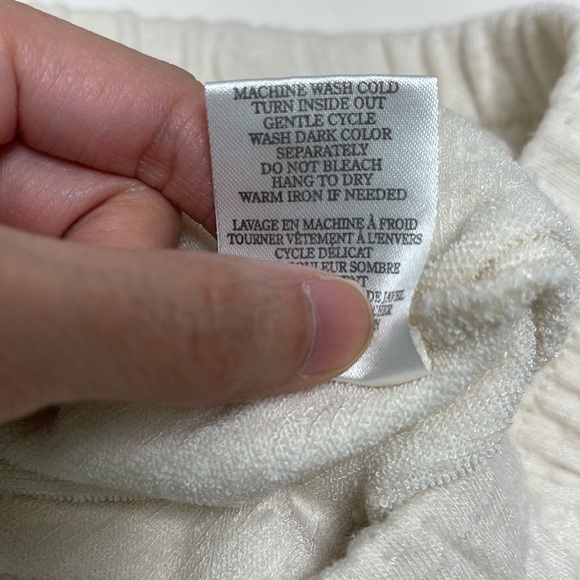 C).  Beige Cream Wide legs Long Pants - Picture 9 of 9